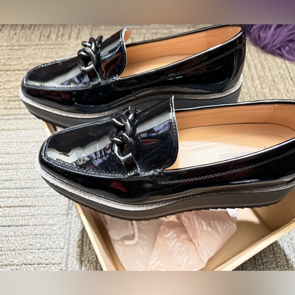 🔥Black Patent Leather Loafers
